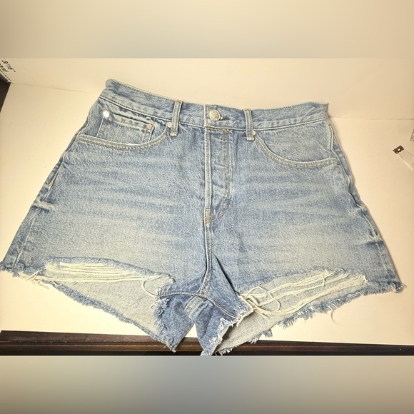 rag & bone Pants - rag & bone Faded Blue Denim Shorts